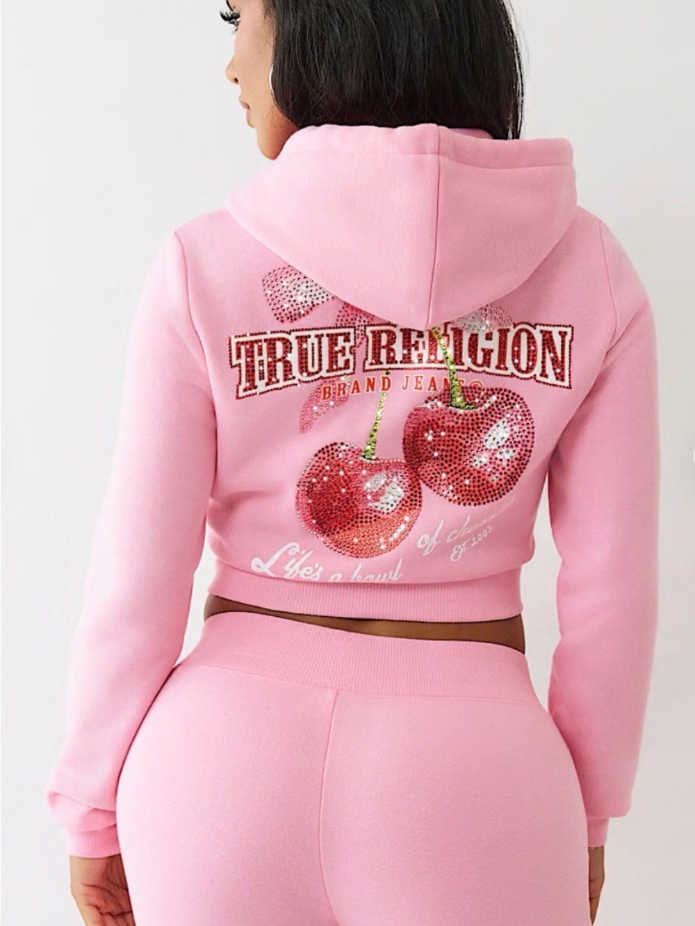 New Authentic Women's True Religion Fruit Cherry Pink Hoodie Jacket Medium
Shiny